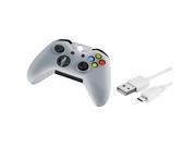 eForCity White Controller silicone Case with FREE 10FT White Micro USB 2 in 1 Cable Compatible with Xbox One