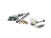 eForCity S Video AV Cable Grey Wireless Controller USB Charing Cable Compatible With Xbox 360