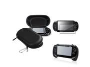 eForCity Black Hand Grip Reusable Screen Protector Black Eva Case Compatible With Sony Playstation Vita