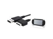 eForCity White Hand Grip Black USB Cable Bundle Compatible With Sony Playstation Vita