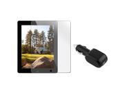 eForCity Reusable Screen Protector Black Universal USB Car Charger Bundle Compatible With Apple® iPad 2 3 New iPad 4 iPad with Retina display