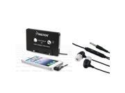 eForCity Black Universal 3.5mm In Ear Stereo Headset w On off Mic Black Universal Car Audio Cassette Adapter Compatible With Apple® iPad 2nd 3rd