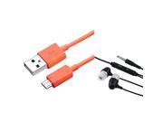 eForCity 3Ft 1m Orange Micro USB Data Charging Cable For Nook Simple Touch Black Headset