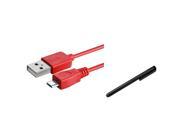 eForCity 3FT Red 2 IN 1 USB Data Cable For Motorola Droid X X2 3 Droid Bionic HTC One M7 M8 Samsung Galaxy S5 Stylus