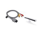 eForCity Wireless Remote Sensor Bar 6FT AV Audio Video Composite Cable For Nintendo Wii