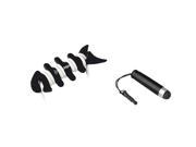 eForCity 6 Pack Black Mini Dust Cap Fishbone Wrap Compatible with Samsung Galaxy S3 i9300 S4 i9500 i717 Note2