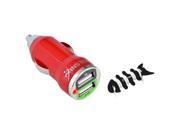 eForCity Mini Red Car Charger Fishbone Wrap Compatible With Samsung© Galaxy S3 SIV I9300 Note 2 S4 i9500