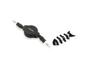 eForCity 2 Black Music Audio Cable Fishbone Wrap Compatible with Samsung© Galaxy S3 i9300 i9500 S4