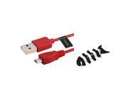 eForCity 3FT Red Charger Fishbone Wrap For HTC One M7 Inspire 4G Amaze 4G Thunderbolt