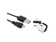 eForCity Black Color Travel Wall Home AC Charger 6FT Micro USB Cable For Cellphone Mobile