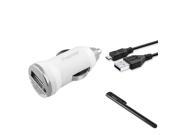 eForCity Black USB Cable White DC Charger Black Stylus Compatible with Samsung© Galaxy S4 SIV i9500 S2