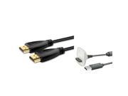 eForCity 10 Ft HDMI Cable M M Gold 1080P USB Charging Cable compatible with Xbox 360