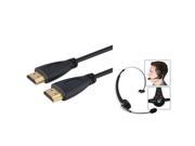 eForCity Wireless Bluetooth Headset Black High Speed HDMI Cable M M Version 2 For Sony Playstation 3 PS3