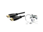 eForCity 10Ft HDMI AV Cable HDTV Slim Headset Microphone Compatible With Xbox360 Xbox 360