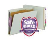 Smead 4 Section Pressboard End Tab Classification Folders Gray Green Letter 10 ct