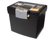 Storex Black Portable File Box with XL Storage Lid