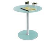Safco Glass 17 Tempered Glass Accent Table White Silver