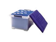 Storex Plastic File Tote with Snap On Lid
