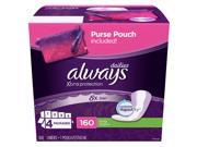 Always Xtra Protection Daily Liners Long 160 ct. with Purse Pouch