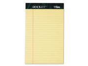 TOPS Docket Ruled Perforated Pad Jr. Legal Ruling 5 x 8 Canary 12 50 Sheet Pads Pack