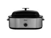 Oster 24 Pound Turkey Roaster Oven 18 Quart Highdome Lid Stainless Steel