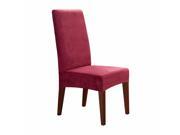Sure Fit Soft Suede Short Dining Chair Cover - Burgundy