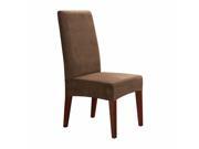 Sure Fit Soft Suede Short Dining Chair Cover - Chocolate