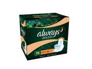 Always Ultra Thin Overnight Pads with Wings 76 ct