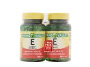 Spring Valley Heart Immune Health 400 I.U. Vitamin E Supplement 100 pc 2 ct