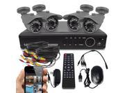 Best Vision 8 Channel D1 DVR Security System with 4 x 800TVL Indoor Outdoor Bullet Cameras 65 IR Range Night Vision 500GB Hard Drive Installed Remote View on