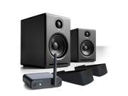 Audioengine A2 Limited Edition Premium Powered Desktop Speakers Package Black With B1 Bluetooth Music Receiver and DS
