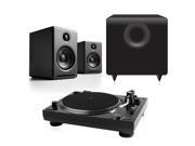 Music Hall USB 1 Turntable Package With Pair of Audioengine A2 Desktop Speakers and S8 8 Subwoofer Black