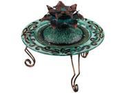 12.25 x 9.5 Copper Lotus Hand Painted Glass Metal Regal Art Gift Water Fountain 10925