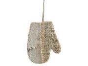 Vickerman 356586 - 6.5" Half Burlap Half Birch Glitter Mitten Christmas Tree Ornament (p140222)