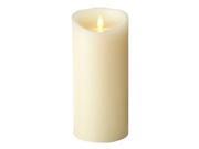 Luminara 00413 3.5 x 9 Ivory Vanilla Scent Wavy Edge Realistic Flame Battery Operated LED Wax Candle Light with Timer