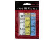 Thornton s Art Supply Soft Vinyl 120 Inch Tape Measure Assorted Colors Pack of 3