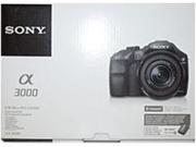 Sony Alpha a3000 ILCE 3000K B 20.1 Megapixels Digital SLR Camera 4x Digital Zoom 3 inch TFT LCD Display 18 55 mm Lens Black