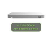 Cisco Meraki MX64 Small Branch Security Appliance Bundle 200Mbps FW 5xGbE Ports Includes 5 Years Advanced Security License