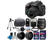 Nikon D3300 Dslr Camera 18-55mm Vr Ii, 55-300vr, Battery -special Holiday Bundle