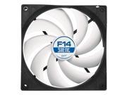 ARCTIC F14 Silent Ultra Quiet 140 mm Case Fan Virtually Silent Fan at 0.08 Sone 3 Pin Fan with Standard Case for Quiet and Efficient Ventilation Model ACFAN