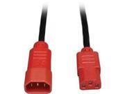 TRIPP LITE P004 004 RD 4FT 18AWG POWER CORD C14 TO C13 RED CONNECTORS