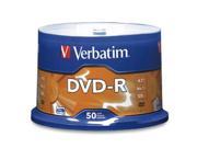 VERBATIM 95101 DVD Recordable Media DVD R 16x 4.70 GB 50 Pack Spindle