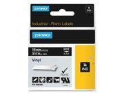 DYMO 1805436 White on Black Color Coded Label 0.47 Width x 18 ft Length Vinyl Thermal Transfer Black