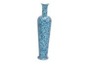 BENZARA 27790 The Cool Metal Mosaic Turquoise Vase