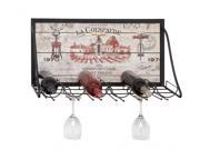 BENZARA 55940 Vintage Vineyard Wine And Stemware Rack