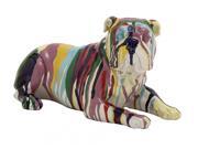 Benzara 44251 Cute And Colorful Polystone Bulldog