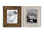 2 Pc Wooden Photo Frame Set in Brown and Cream
