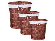 Benzara Etd-en110414 Chinese Inspired 3pc Oval Willow Hamper