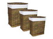 Benzara Etd-en110420 Remarkable 3pc Rectangle Willow Hamper