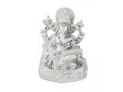 Benzara 76529 Divine And Wonderful Silver Ganesh Figurine